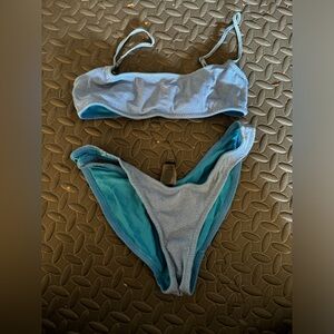 TRIANGL blue sparkle bikini xxs